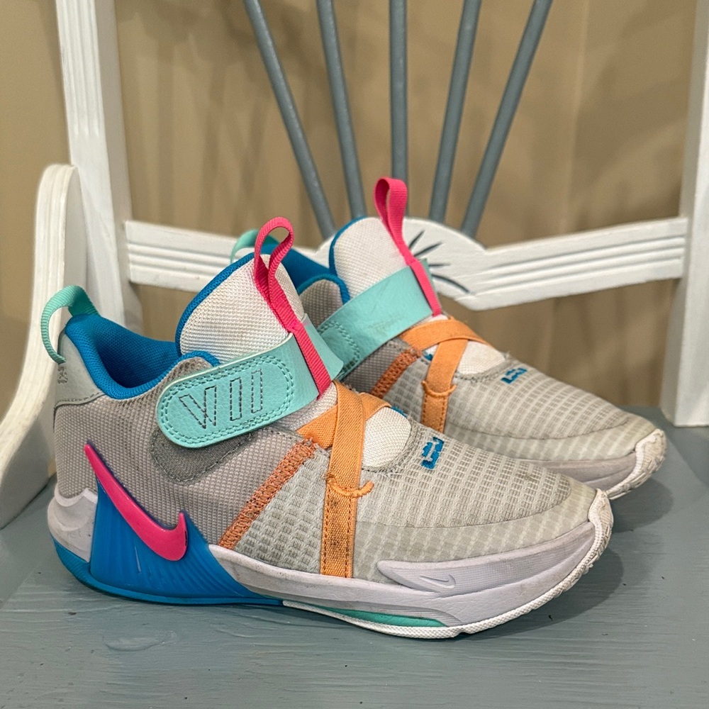 Nike Kids Sneakers with Pink, Blue, and Orange